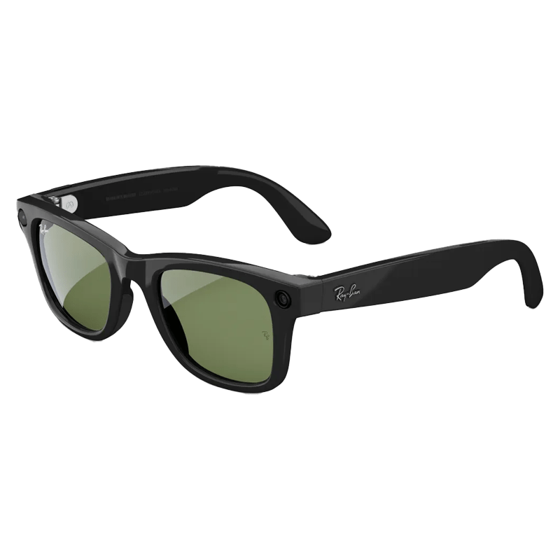 عینک هوشمند ری بن Meta RayBan Wayfarer Shiny Black Frame + G15 Green Lense