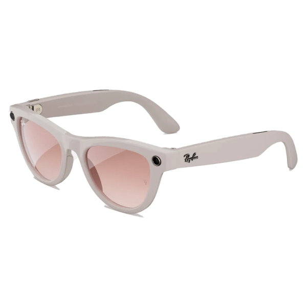 عینک هوشمند ری بن Meta RayBan Skyler Shiny Chalky Grey Frame + Cinnamon Pink Lense