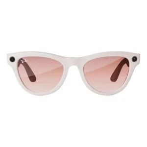 عینک هوشمند ری بن Meta RayBan Skyler Shiny Chalky Grey Frame + Cinnamon Pink Lense