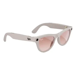 عینک هوشمند ری بن Meta RayBan Skyler Shiny Chalky Grey Frame + Cinnamon Pink Lense