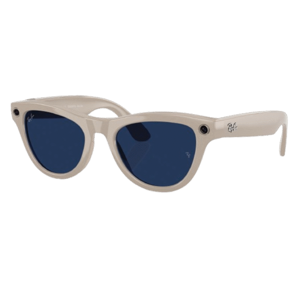 Meta RayBan Skyler Shiny Chalky Gray Frame + Transitions Sapphire Lense